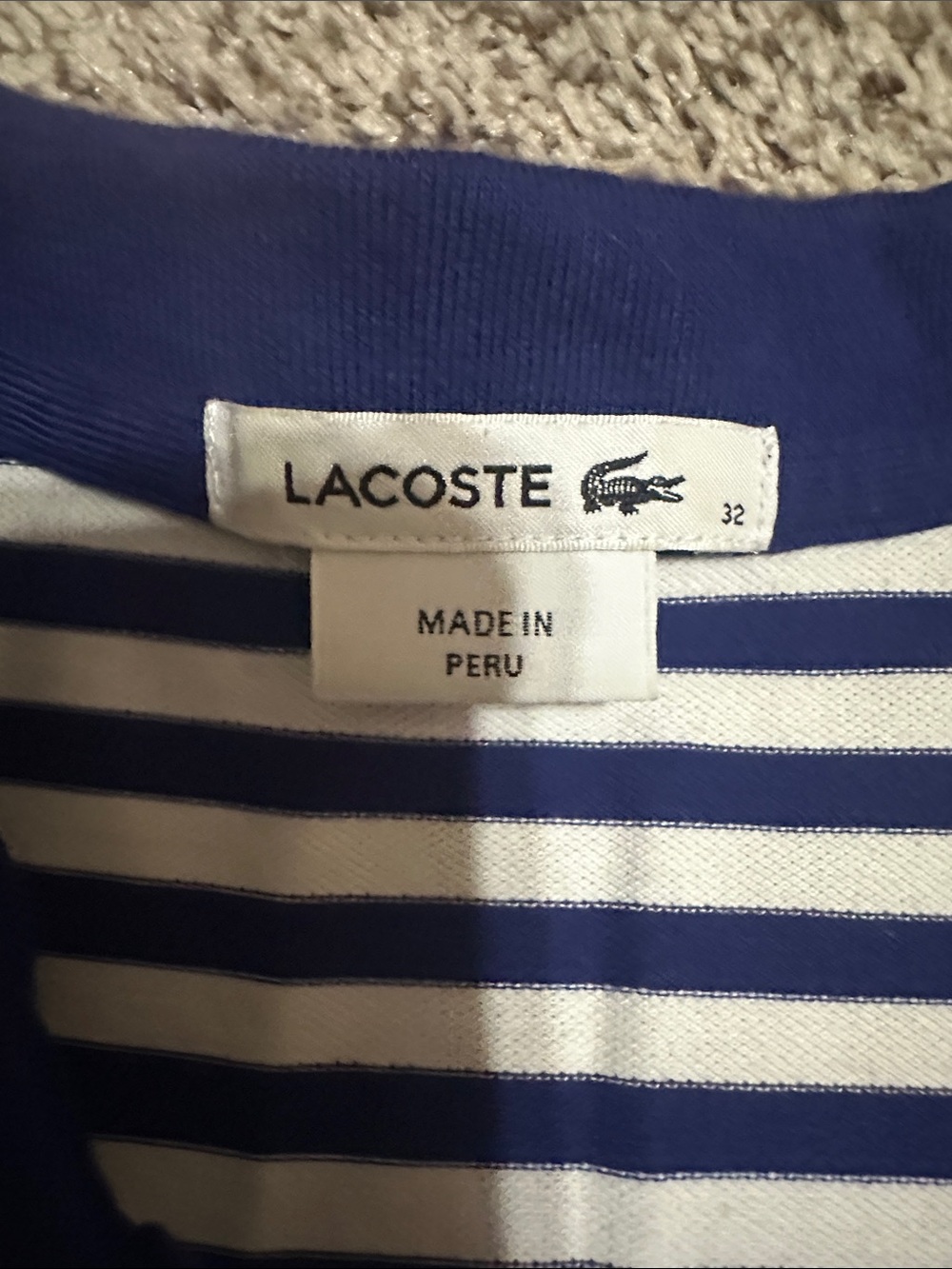 Lacoste Navy and White Striped Polo Mini Dress - Picture 4 of 4